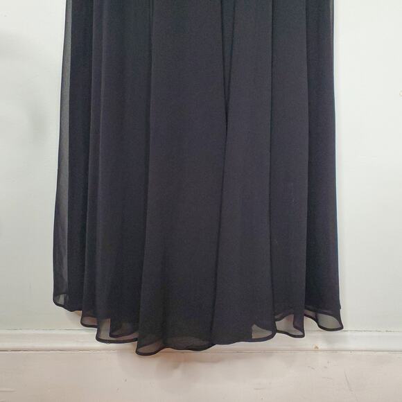Jenny Yoo Inesse Chiffon V-Neck A-Line Maxi Dress Navy Bridesmaid Gown Size 2 - Picture 8 of 11